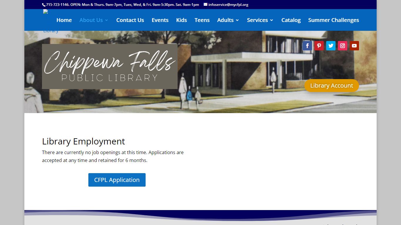 Employment | Chippewa Falls Public Library